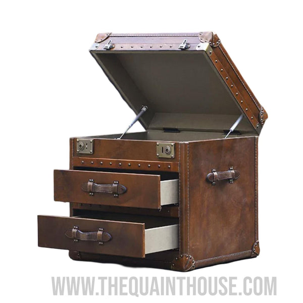 The Oxford Vintage Leather Trunk Chest