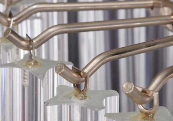 Cascading Clear Glass Four Tier Chandelier- Handmade