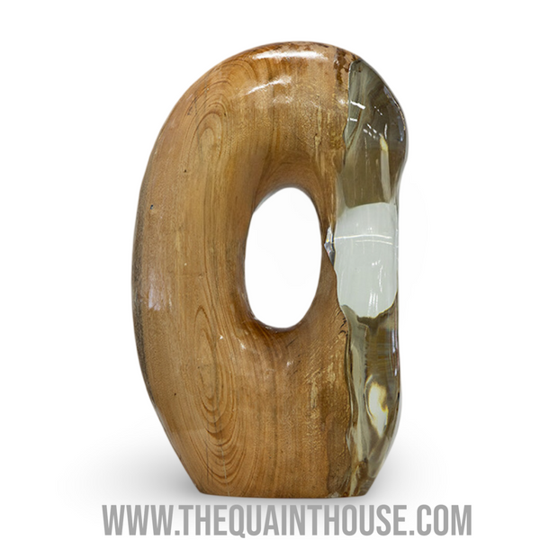 Modern wood and resin sculpture