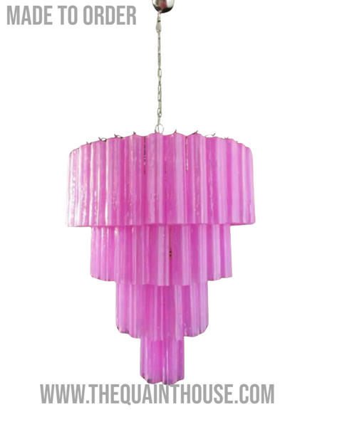 Fuschia Pink Four Tier Chandelier- Bespoke