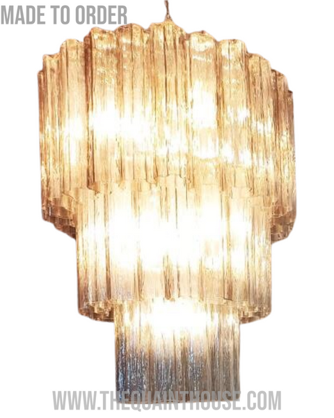 Smoked Glass Three Tier Chandelier