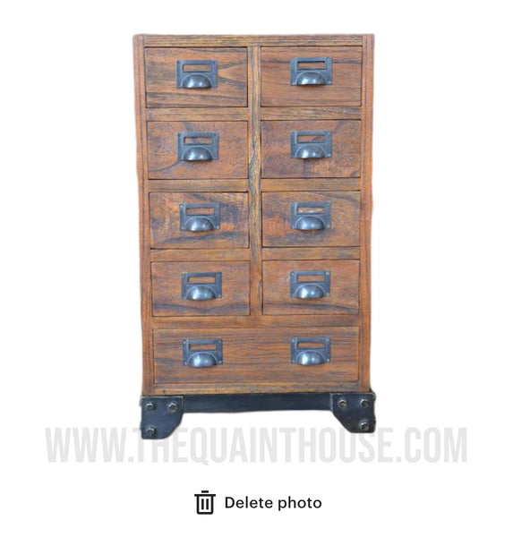 Handmade Solid Wood Apothecary Cabinet – Industrial Rustic Style