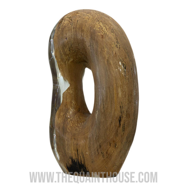 Modern wood and resin sculpture