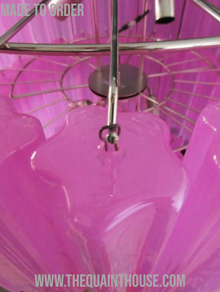 Fuschia Pink Four Tier Chandelier- Bespoke