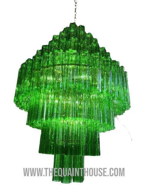 Emerald green Tronchi Glass Chandelier