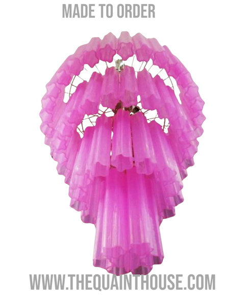 Fuschia Pink Four Tier Chandelier- Bespoke