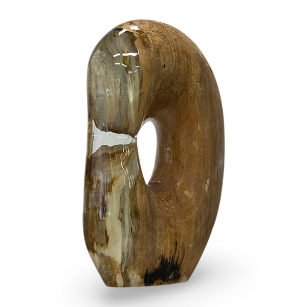 Modern wood and resin sculpture