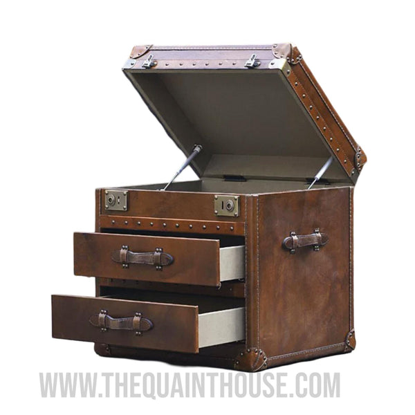 The Oxford Vintage Leather Trunk Chest