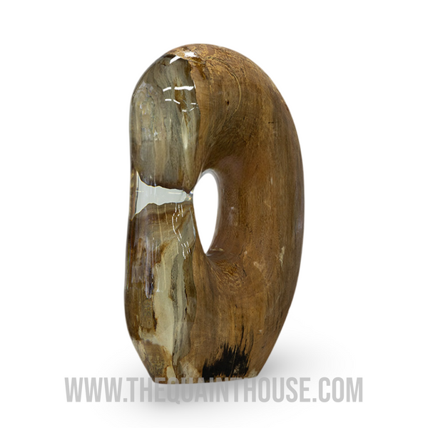 Modern wood and resin sculpture