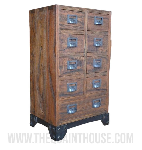 Handmade Solid Wood Apothecary Cabinet – Industrial Rustic Style