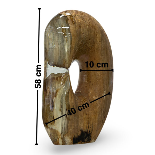 Modern wood and resin sculpture