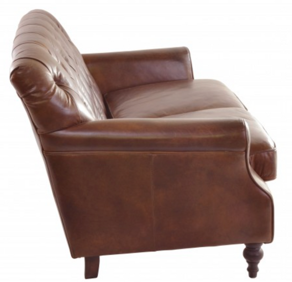 Traditional vintage style Leather Chesterfield 2 seater sofa- Nelson Range