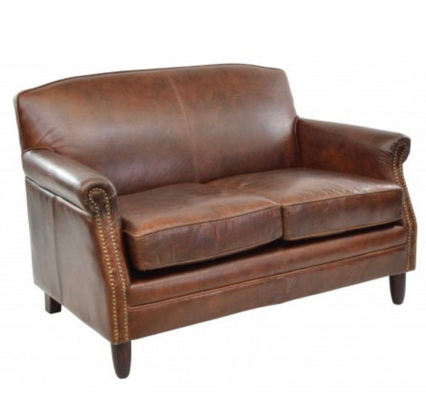 Classic Two Seater Leather Sofa - The Saba Collection