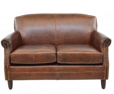 Classic Two Seater Leather Sofa - The Saba Collection