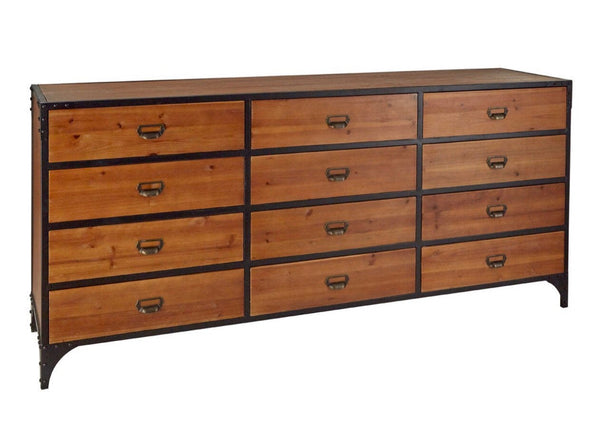 Large 12 Drawer Solid Pine Apothecary Cabinet Collectors Industrial