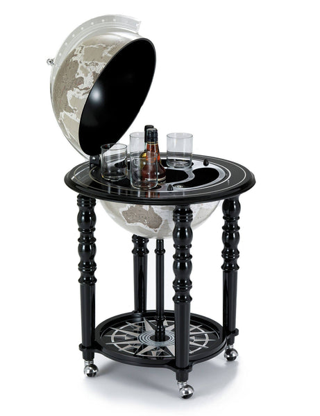 Limited Edition Floor Standing Black World Globe Bar