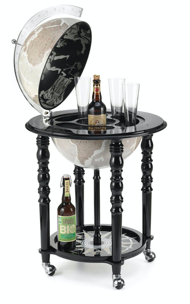 Limited Edition Floor Standing Black World Globe Bar
