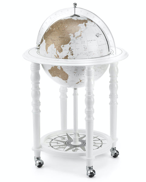 Limited Edition Floor Standing White Globe Bar