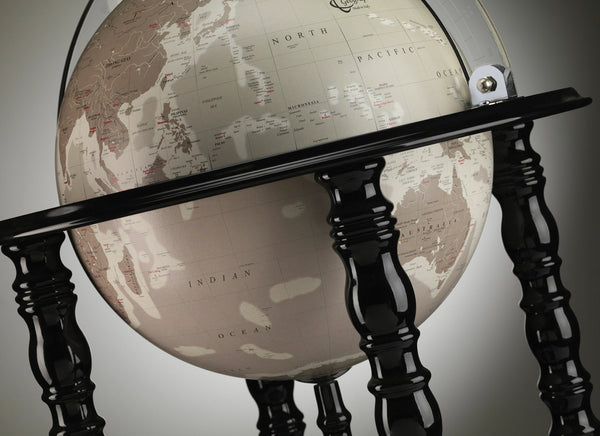 Limited Edition Floor Standing Black World Globe Bar