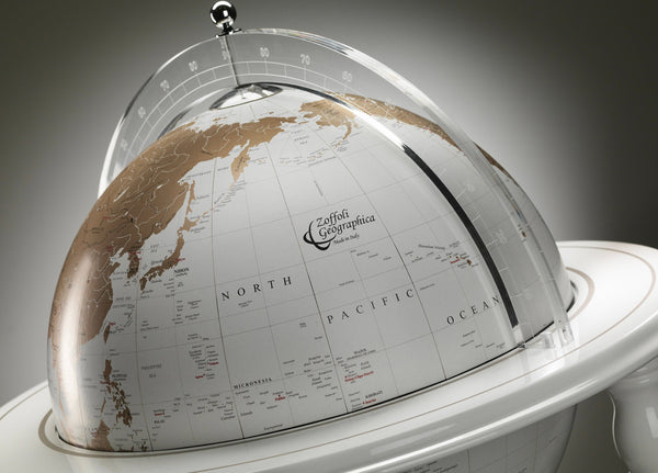 Limited Edition Floor Standing White Globe Bar