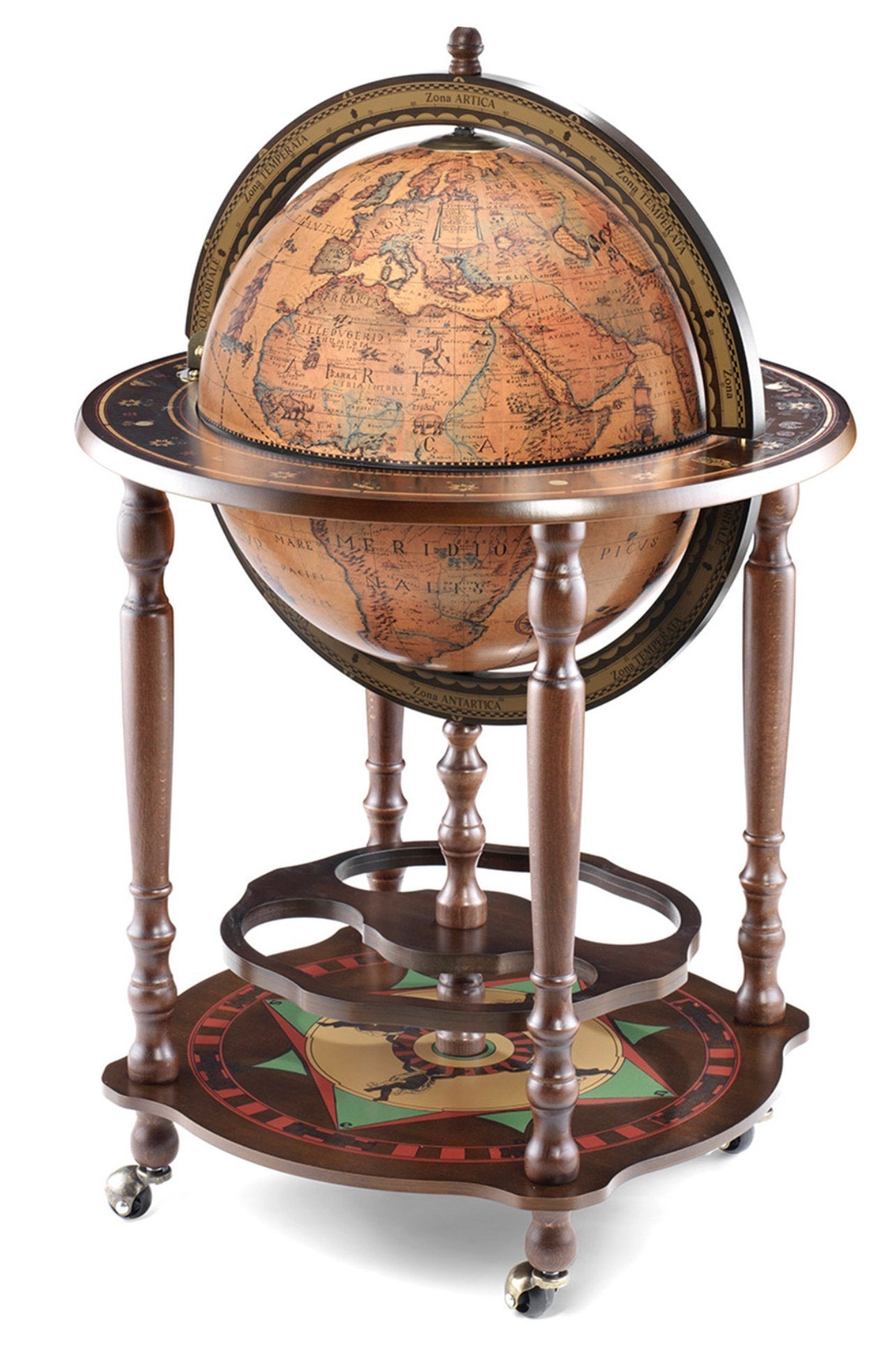 Classic Globe Cabinet Minosse on Wheels