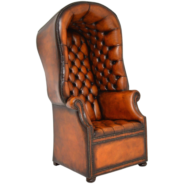 Bespoke hand dyed Leather Porter Chair-Handmade in England