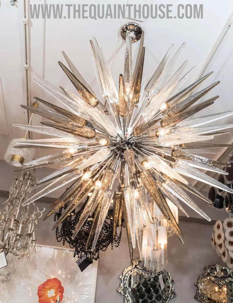 Modern round ball spike chandelier