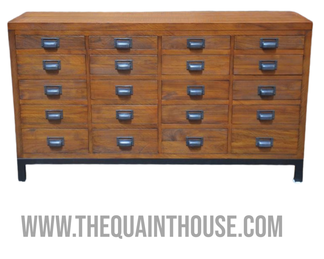 Large 20 Drawer Solid Teak Apothecary Cabinet Collectors Industrial