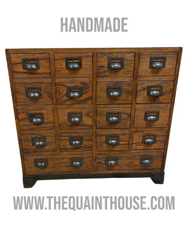 20 Draw Apothecary Cabinet - Solid White Cedar Wood-Made in England