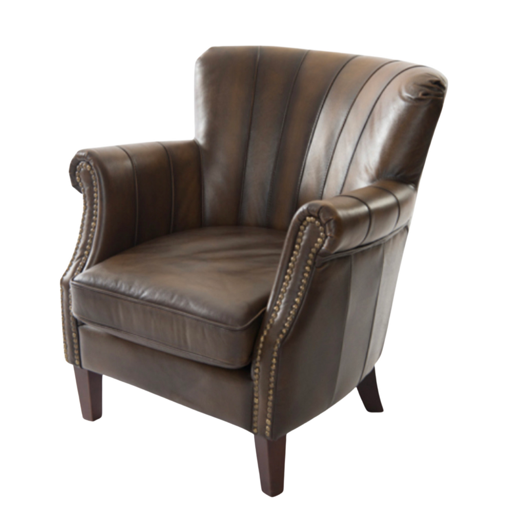 Leather clearance fireside armchair