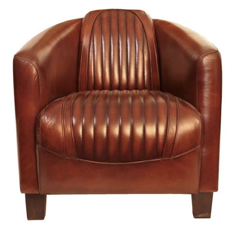 Plush leather  Alleyne cigar chair sport edition- Handmade