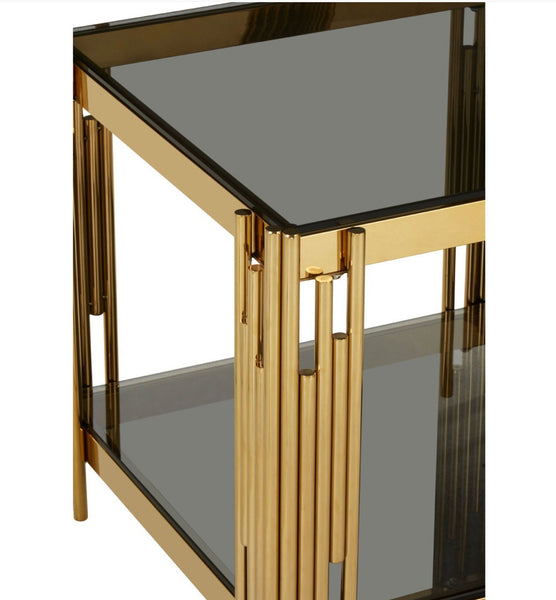 Glamorous and Stunning Black Glass End Table