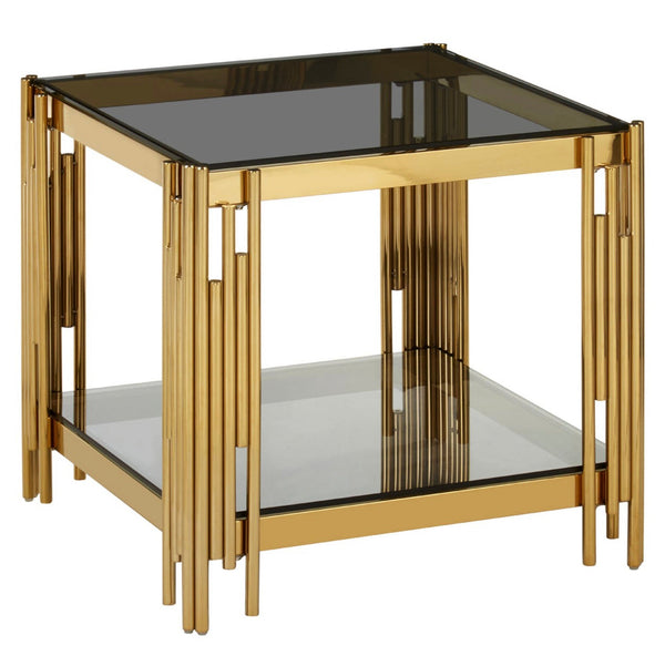 Glamorous and Stunning Black Glass End Table