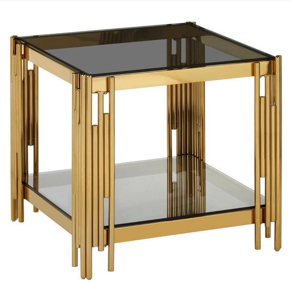 Glamorous and Stunning Black Glass End Table