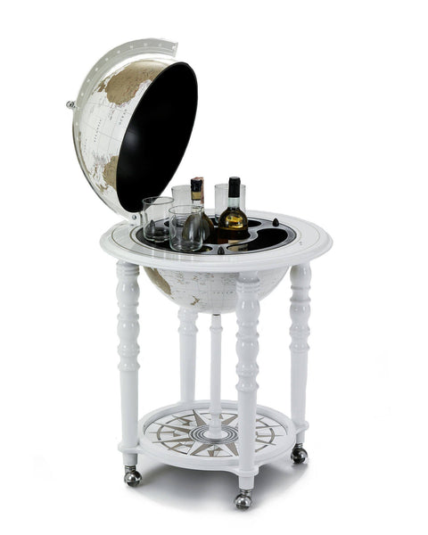 Limited Edition Floor Standing White Globe Bar